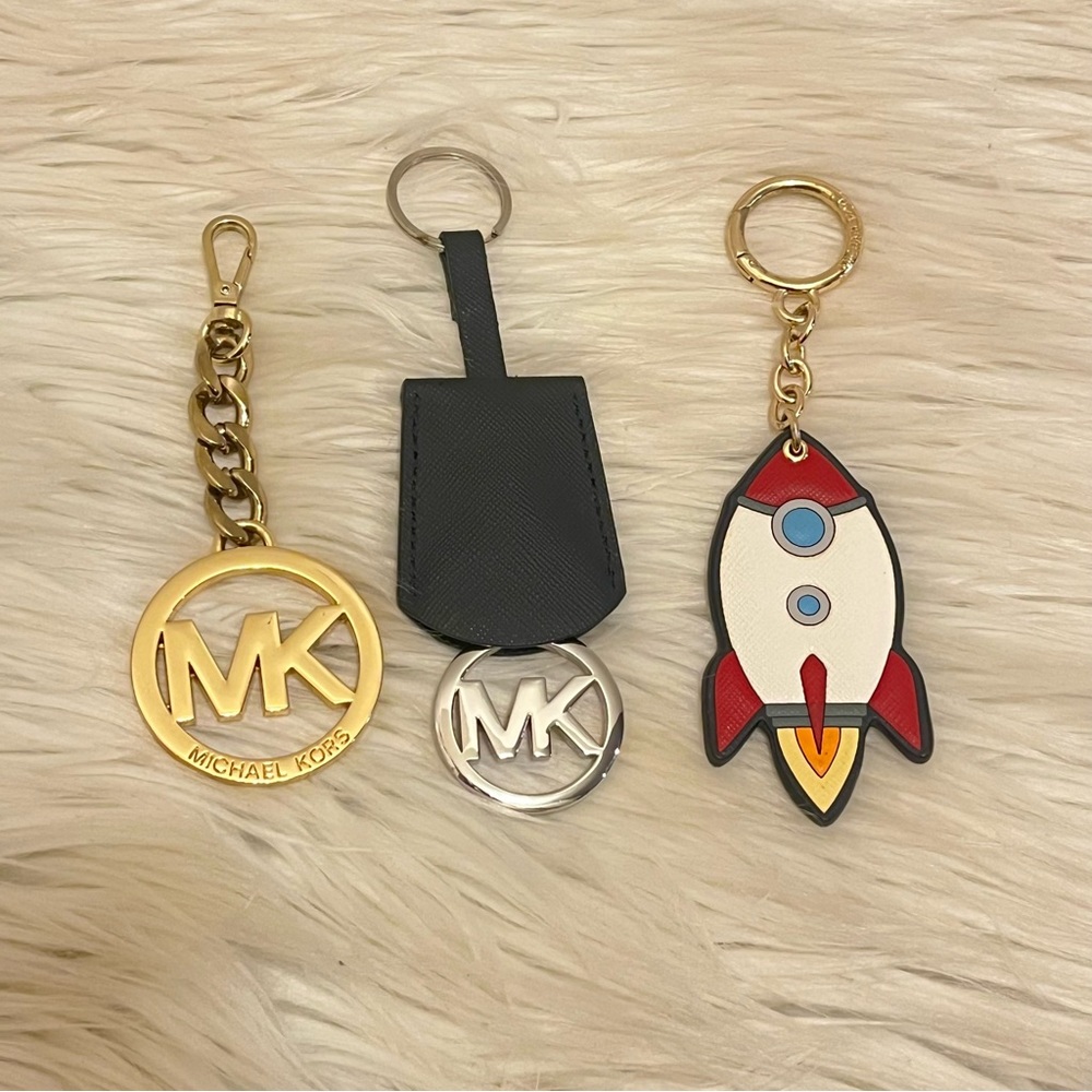 Michael Kors Black and Gold Rocket Keychain